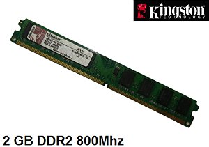 Memória Kingston 2 Gigas DDR2 800 Mhz para PCs e Desktops