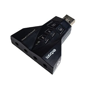 Adaptador de Som USB 7.1 Canais para PCs e Notebooks