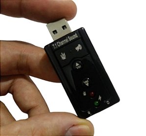 Adaptador de Som USB 7.1 Canais para PCs e Notebooks