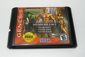 Golden Axe 1, 2 e 3 para Mega Drive - Cartucho 3 em 1