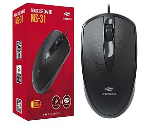 Mouse Óptico com Fio USB C3Tech para PCs e Notebooks