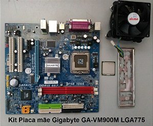 Placa Mãe Gigabyte GA-VM900M + Processador Intel Core 2 Duo E6300 + Cooler