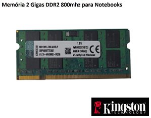 Memória Kingston 2 Gigas DDR2 800 mhz para Notebooks