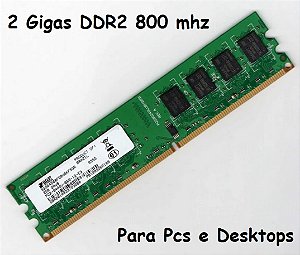 Memória Smart 2 Gigas DDR2 800 mhz para Pcs (Hp, Dell, Lenovo, Positivo)