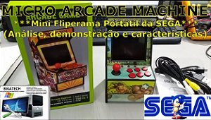 Mini Fliperama Portátil com 156 Jogos Clássicos da Sega (16 Bits)