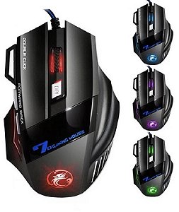 Mouse Gamer USB 3200 DPI 7 Botões e Leds RGB