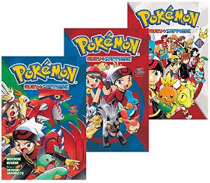 Pokémon Ruby & Sapphire - Volumes 01, 02 e 03 (Itens novos e lacrados)
