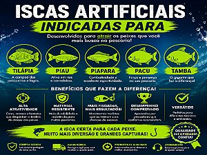 Isca Artificial Para Tilápia Piau e Piapara Bicho da Laranja Sem Anzol