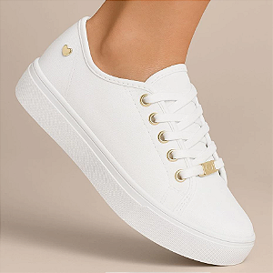 Tênis Feminino Coração Branco Casual Confortável