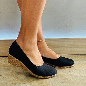 Sandália Feminino Espadrile Scarpin Salto Anabela Macio Confortável