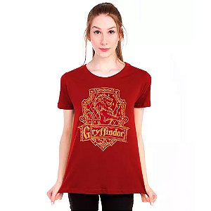 Camiseta Babylook Harry Potter Casas Grifinória