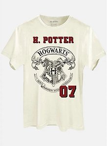 Camiseta Harry Potter Hogwarts 07 Off White