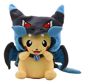 Pelúcia Pikachu Mega Charizard X 25cm - Pokémon