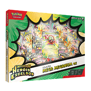 Box Coleção Mega Meganium Emboar e Feraligtr ex ME2.5 - Pokémon