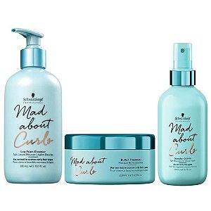 Schwarzkopf Mad About Curls Shampoo Pouca Espuma (300ml), Máscara (200ml) E Leite (200ml