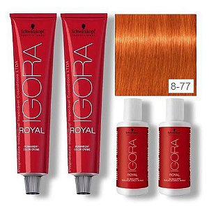 Schwarzkopf Igora 7.77 Royal HD Louro Médio Cobre Extra - 60g - Super Beleza