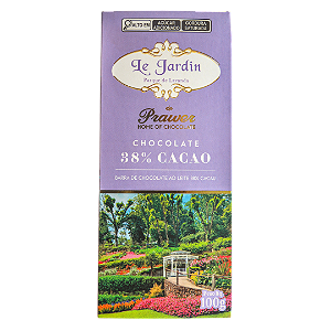 Barra de Chocolate LE JARDIN - PRAWER 38% Cacao