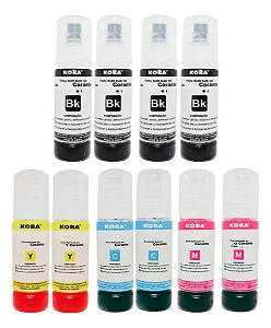Kit 10 Refil Tinta Para Epson T544 L3150 L3110 L3210 Cmyk