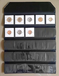 Pasta de Enrolar em PVC para 25 moedas na cor Preta
