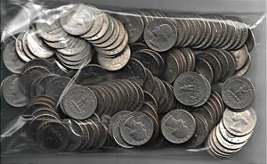 Estados Unidos 1 Kg Moedas Washington Quarters Entre 1965 a 1998 (Lt 001)