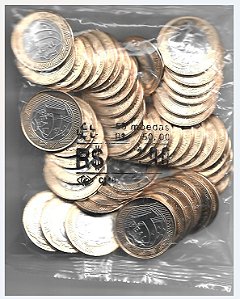 Sachê Original Banco Central Com 50 Moedas 2023 de R$ 1,00 de Real