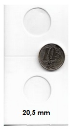 Coin Holder Branco de Grampear Vera Cruz Numismárica 20,5 mm - Caixa com 50 holder