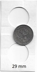 Coin Holder Branco de Grampear Vera Cruz Numismárica 29 mm - Caixa com 50 holder