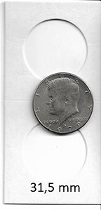 Coin Holder Branco de Grampear Vera Cruz Numismárica 31,5 mm - Caixa com 50 holder