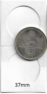 Coin Holder Branco de Grampear Marca Organizer 37 mm - Caixa com 50 holder