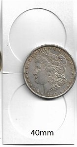 Coin Holder Branco de Grampear Marca Organizer 40 mm - Caixa com 50 holder