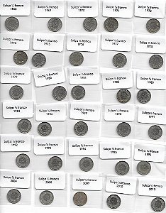 Suíça ½ franco 30 Moedas Sem Repetição de Datas ( Lt 4451)