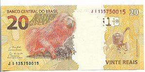 Brasil Cédula R$ 20,00 Série JI - Assinatura Paulo Guedes