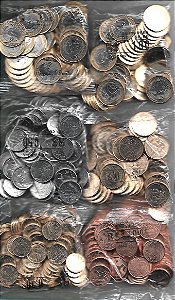 Série Sachês Real 2024. 1 Real 30 Anos / 1 Real / 50 Ct / 25 Ct / 10 Ct e 5 Ct.