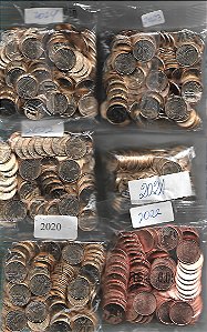 Sachês 10 Centavos Real 2024/2023/2022/2021/2020 + 5 Ct 2022