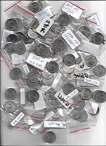 100 Moedas Washington Quarters Sates e Parque Nacionas