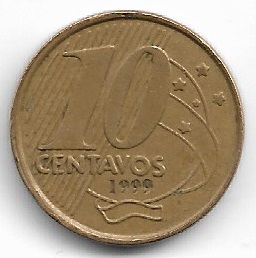 Brasil Moeda de 10 Centavos do Real 1999 (LT 004)