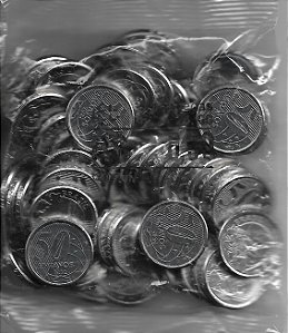 Sachê Original Banco Central Com 50 Moedas 2022 de R$ 0,50 Centavos de Real