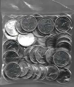 Sachê Original Banco Central Com 50 Moedas 2021 de R$ 0,50 Centavos de Real