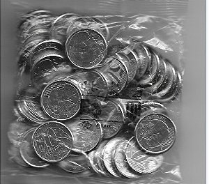 Sachê Original Banco Central Com 50 Moedas 2018 de R$ 0,50 Centavos de Real