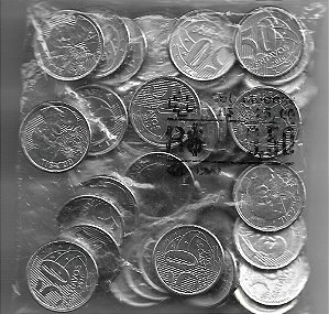 Sachê Original Banco Central Com 50 Moedas 2016 de R$ 0,50 Centavos de Real