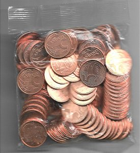 Sachê Original Banco Central Com 100 Moedas 2015 de R$ 0,05 Centavos de Real