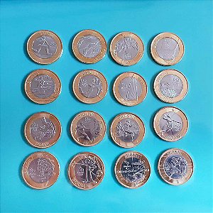 16 Moedas das Olimpíadas Uma de Cada Modalidade Todas F C + Álbum para moedas olimpíadas