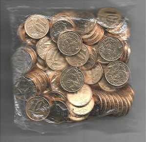 Sachê Original Banco Central Com 100 Moedas 2014 de R$ 0,10 Centavos de Real