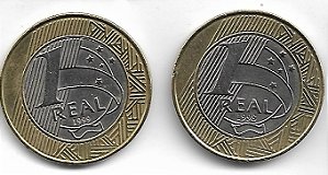 2 Moedas Bi Metálicas R$ 1,00 1998 e 1999 (LT 62)