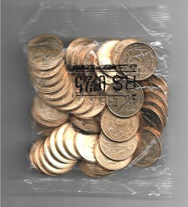 Sachê Original Banco Central Com 50 Moedas 2016 de R$ 0,25 Centavos de Real