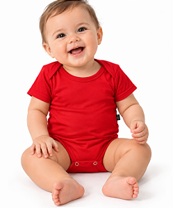 BODY INFANTIL VERMELHO 100% POLIÉSTER