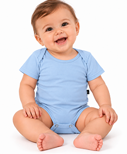 BODY INFANTIL AZUL BEBÊ 100% POLIÉSTER