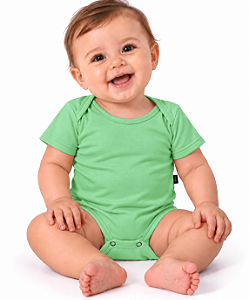 BODY INFANTIL VERDE CORAL 100% POLIÉSTER