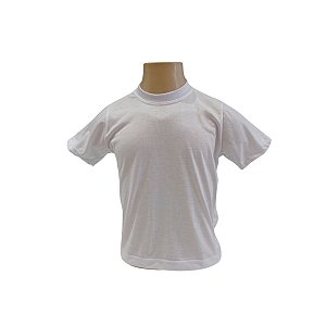 CAMISETA INFANTIL BRANCA 100% POLIESTER - LINHA SUPREME/ANTI-PILLING