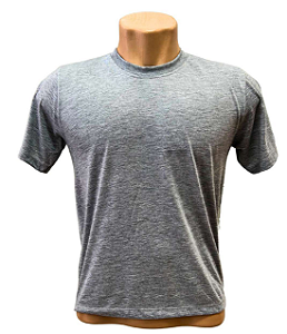 CAMISETA BÁSICA CINZA MESCLA 100% POLIÉSTER